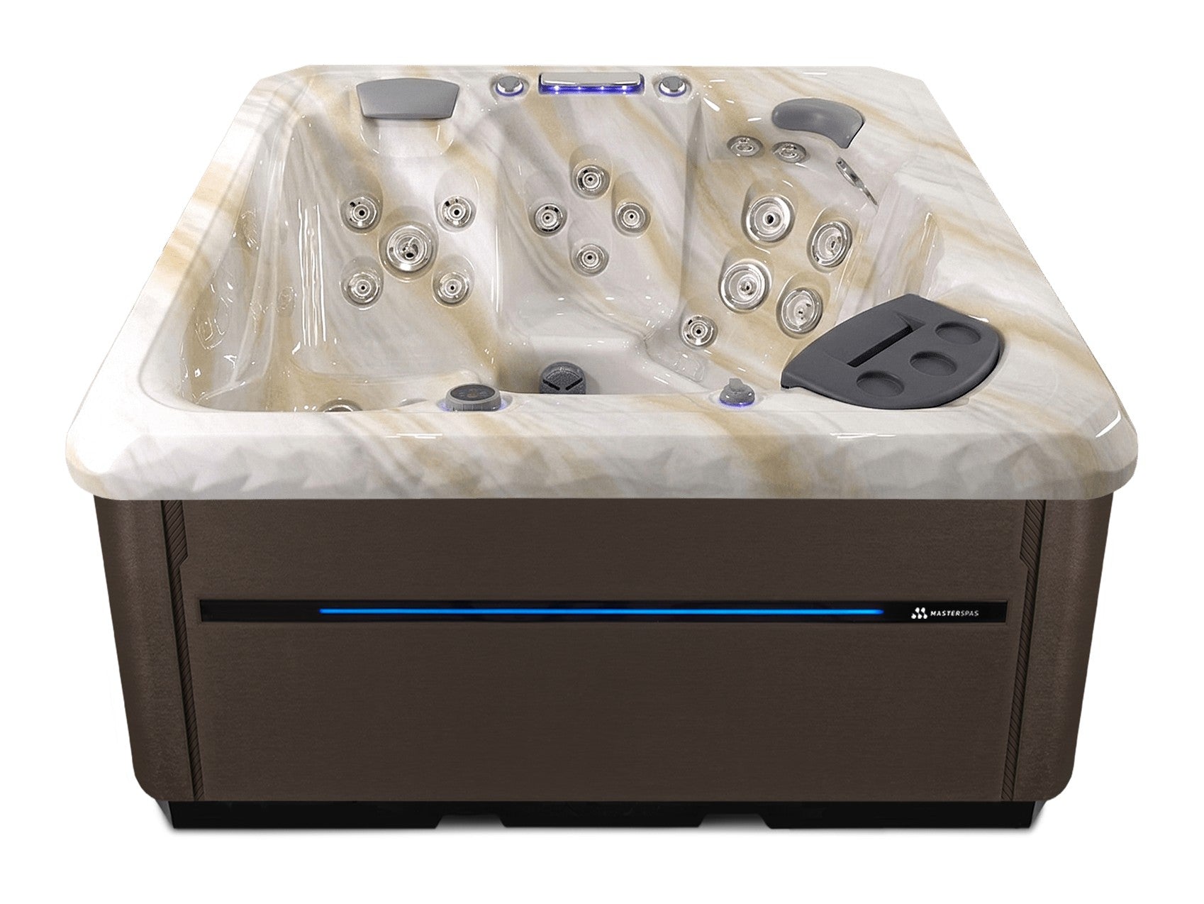 TS 6.2 hot tub - Smokey Mountain shell with Dark Walnut cabinet