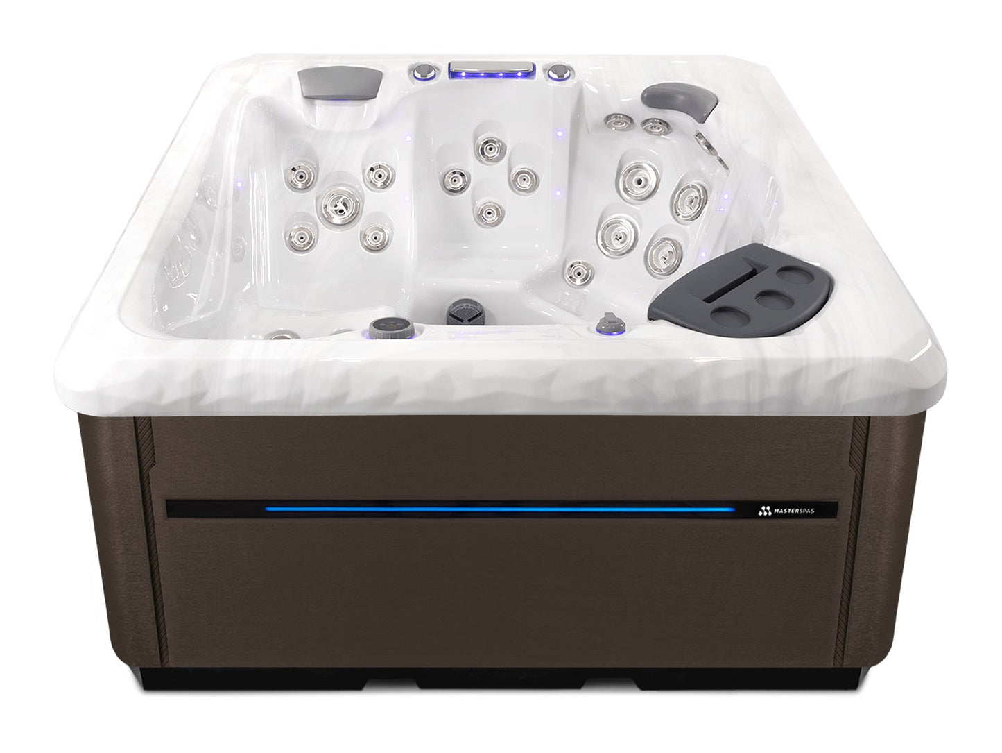 TS 6.2 hot tub - Sterling Silver shell with Dark Walnut cabinet