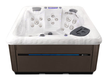 TS 6.2 hot tub - Sterling Silver shell with Dark Walnut cabinet