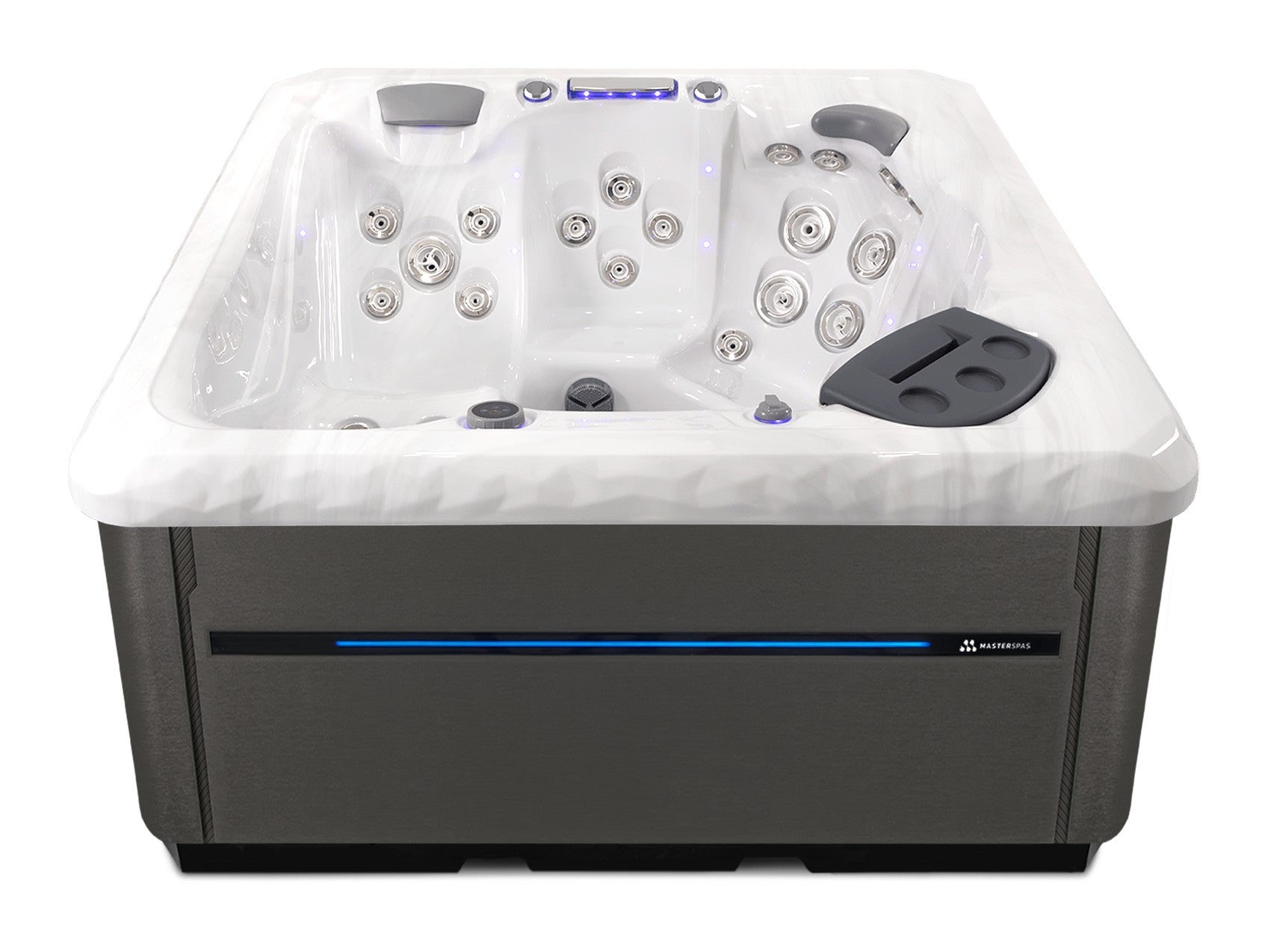 TS 6.2 hot tub - Sterling Silver shell with Graphite cabinet