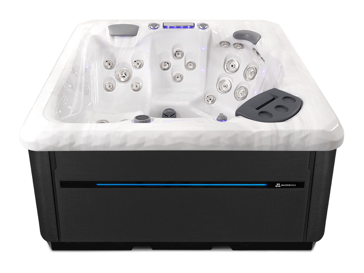 TS 6.2 hot tub - Sterling Silver shell with Midnight cabinet