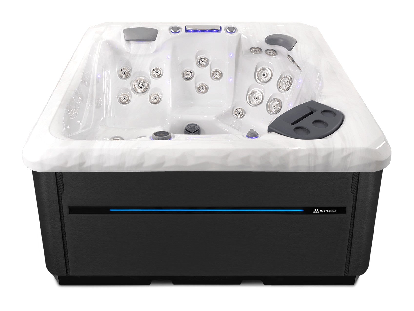 TS 6.2 hot tub - Sterling Silver shell with Midnight cabinet