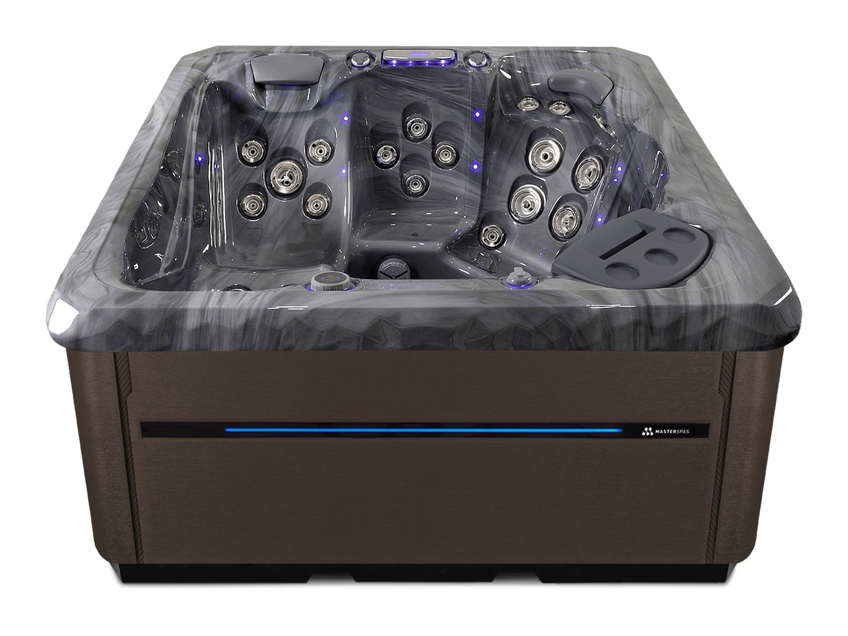TS 6.2 hot tub - Storm Cloud shell with Dark Walnut cabinet