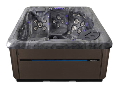 TS 6.2 hot tub - Storm Cloud shell with Dark Walnut cabinet