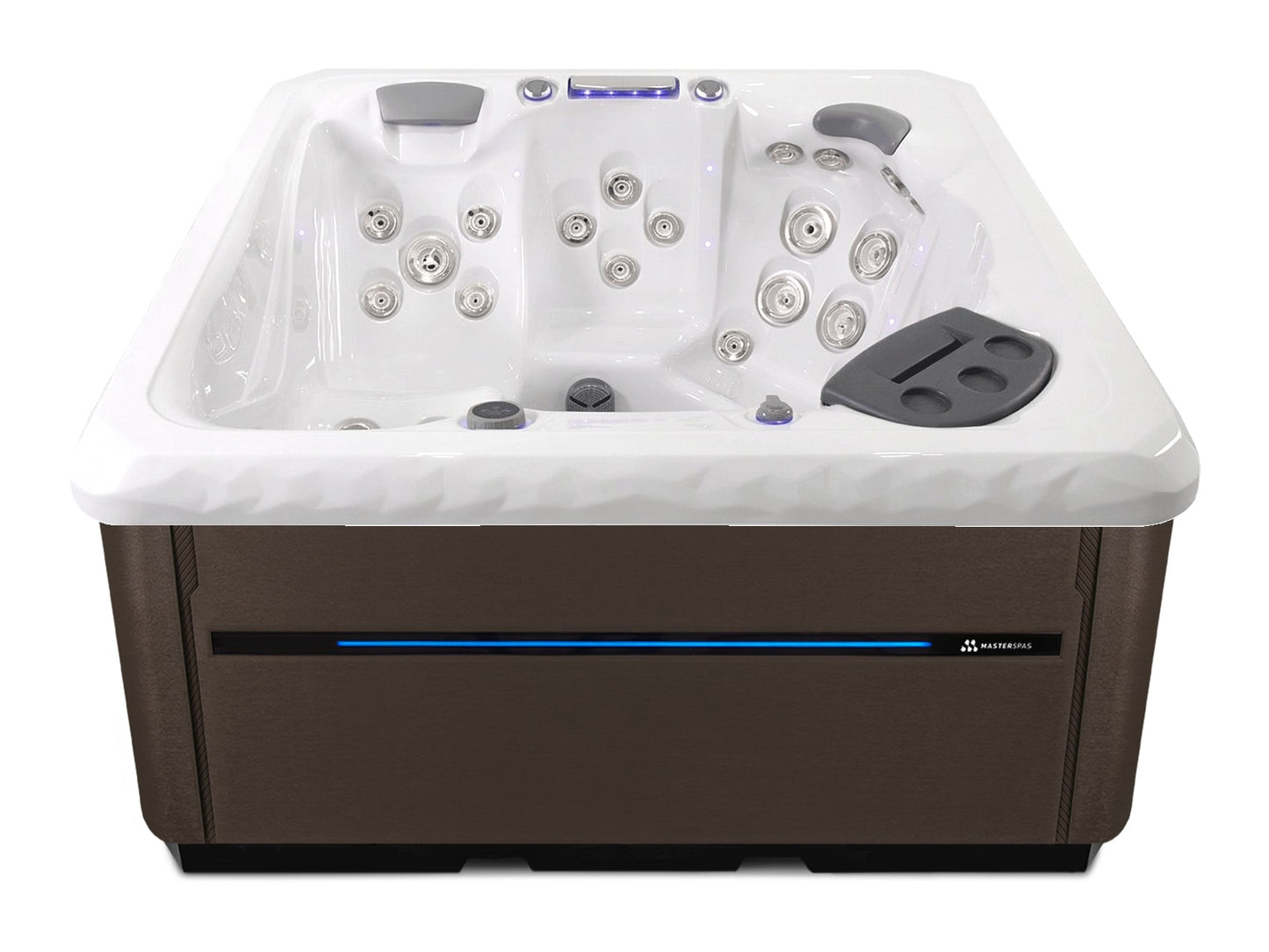 TS 6.2 hot tub - White shell with Dark Walnut cabinet