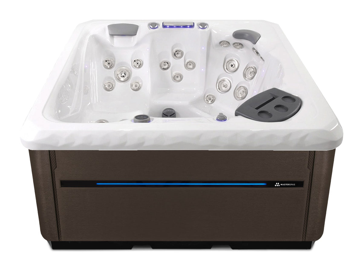 TS 6.2 hot tub - White shell with Dark Walnut cabinet