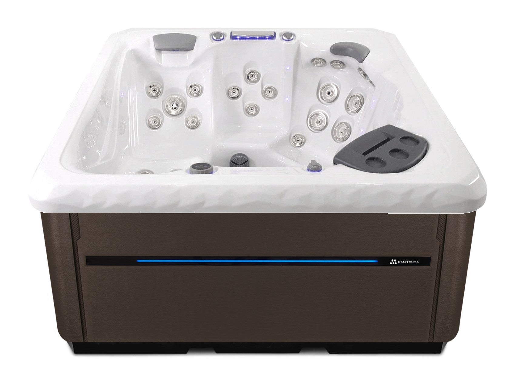 TS 6.2 hot tub - White shell with Dark Walnut cabinet