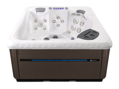 TS 6.2 hot tub - White shell with Dark Walnut cabinet