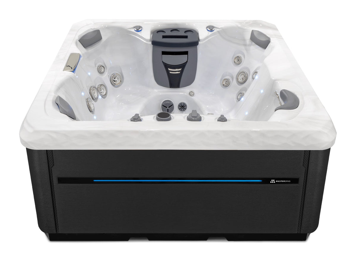 TS 67.25 hot tub - Sterling Silver shell with Duramaster Midnight cabinet