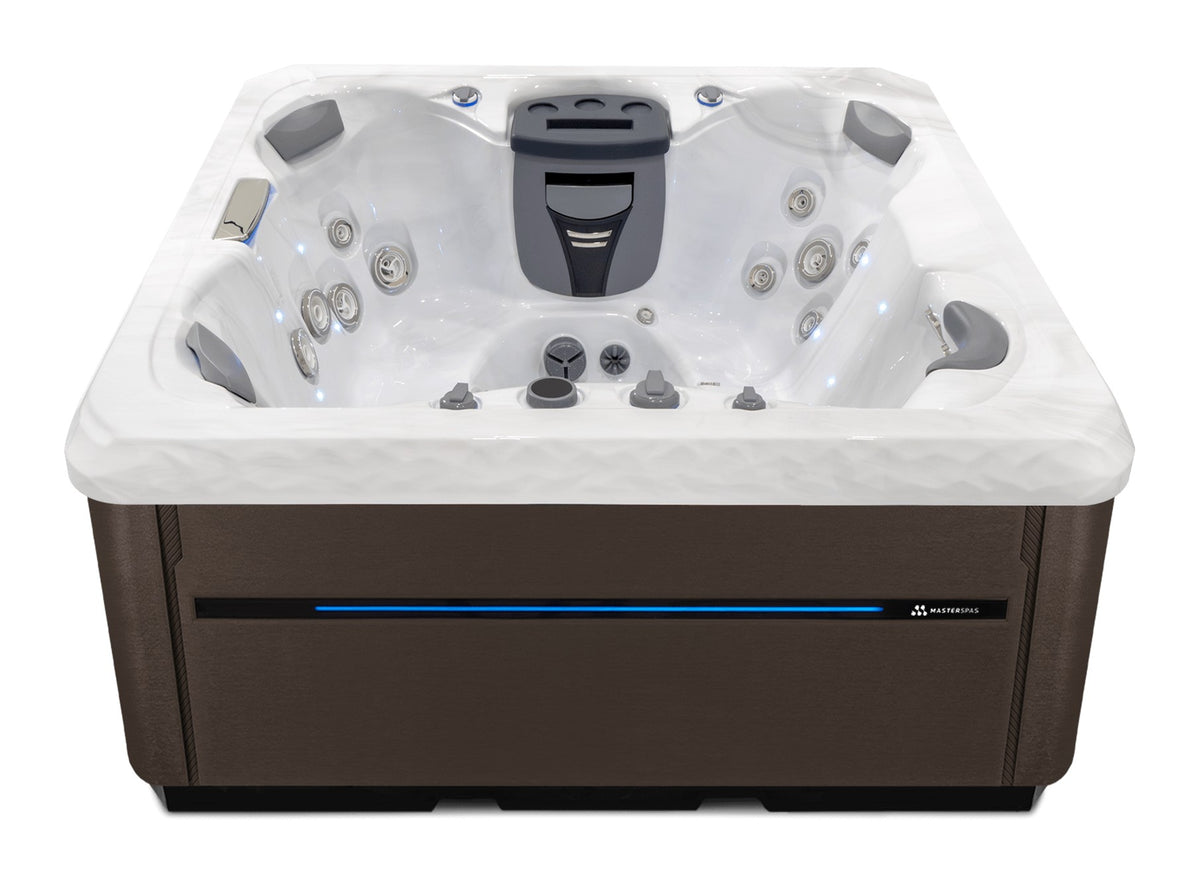 TS 67.25 hot tub - Sterling Silver shell with Duramaster Walnut cabinet