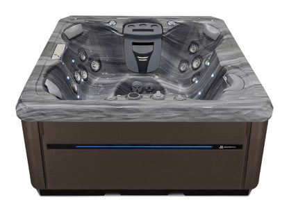 TS 67.25 hot tub - Storm Cloud shell with Dark Walnut cabinet