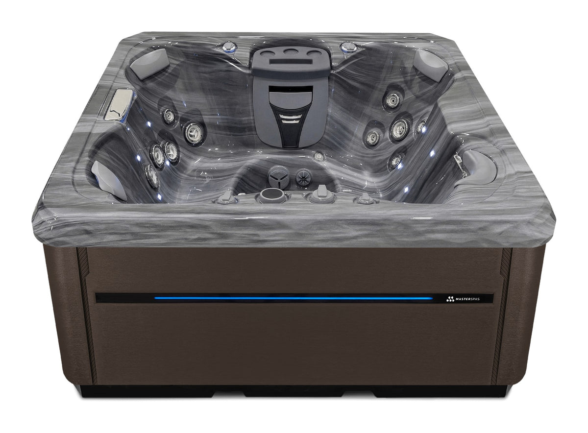 TS 67.25 hot tub - Storm Cloud shell with Duramaster Walnut cabinet