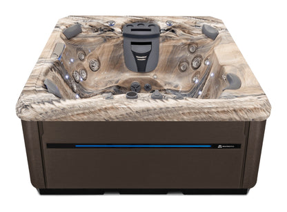 TS 67.25 hot tub - Tuscan Sun shell with Dark Walnut cabinet
