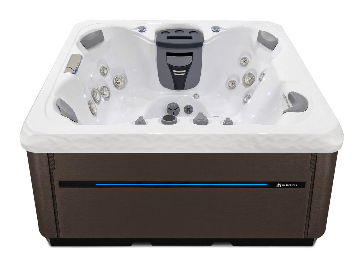 TS 67.25 hot tub - White shell with Dark Walnut cabinet
