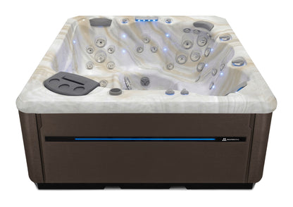 TS 7.2 hot tub - Smokey Mountain shell with Dark Walnut cabinet