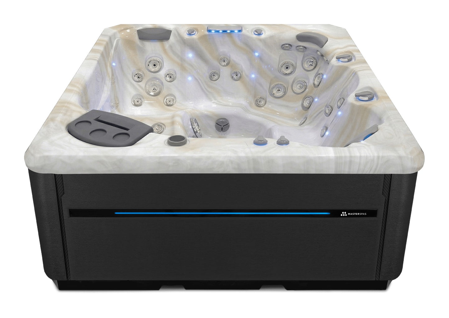 TS 7.2 hot tub - Smokey Mountain shell with Midnight cabinet
