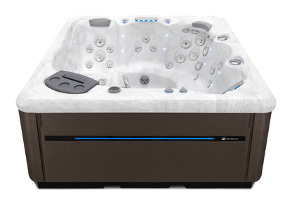 TS 7.2 hot tub - Sterling Silver shell with Dark Walnut cabinet