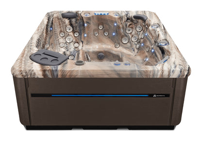 TS 7.2 hot tub - Tuscan Sun shell with Dark Walnut cabinet