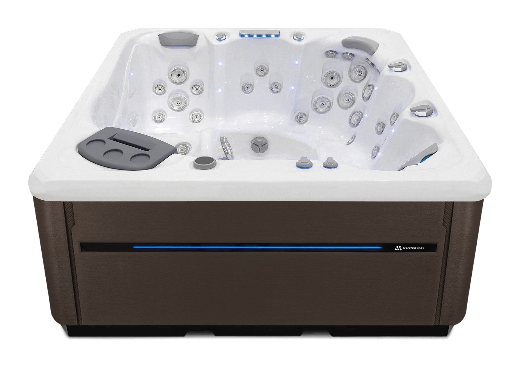 TS 7.2 hot tub - White shell with Dark Walnut cabinet