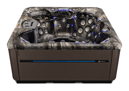 Twilight Spas TS 7.25 hot tub - Midnight Canyon shell with Dark Walnut skirting