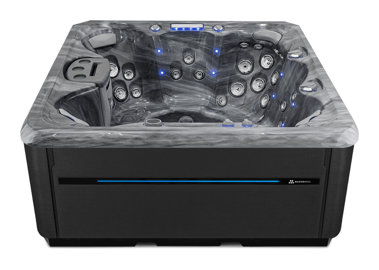 Twilight Spas TS 7.25 hot tub - Storm Cloud shell with Midnight skirting