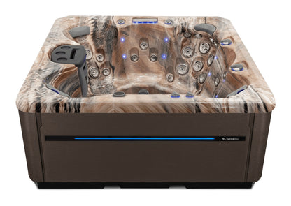 Twilight Spas TS 7.25 hot tub - Tuscan Sun shell with Dark Walnut skirting