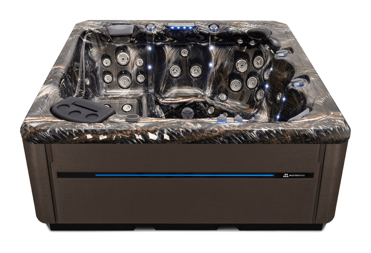 TS 8.2 hot tub - Midnight Canyon shell with Dark Walnut cabinet