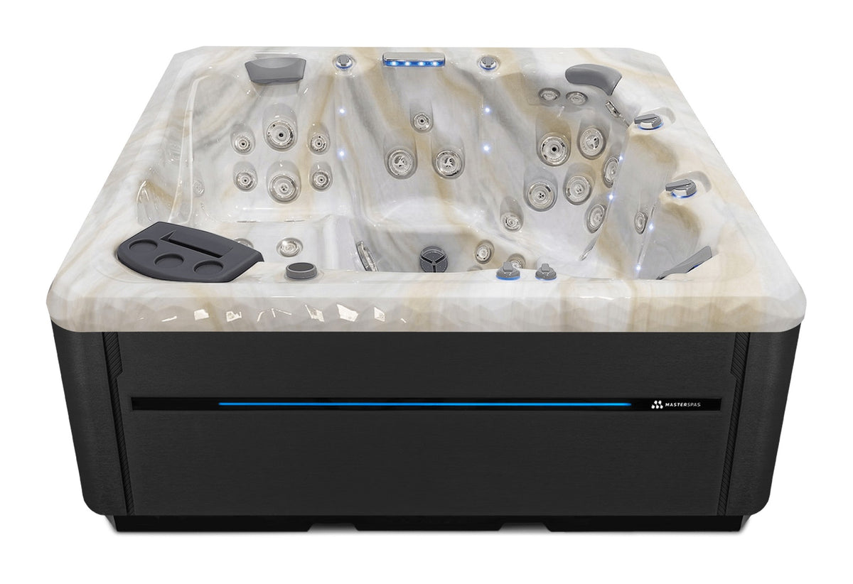 TS 8.2 hot tub - Smokey Mountain shell with Midnight cabinet