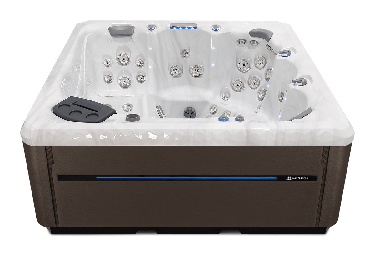 TS 8.2 hot tub - Sterling Silver (Standard) shell with Dark Walnut cabinet