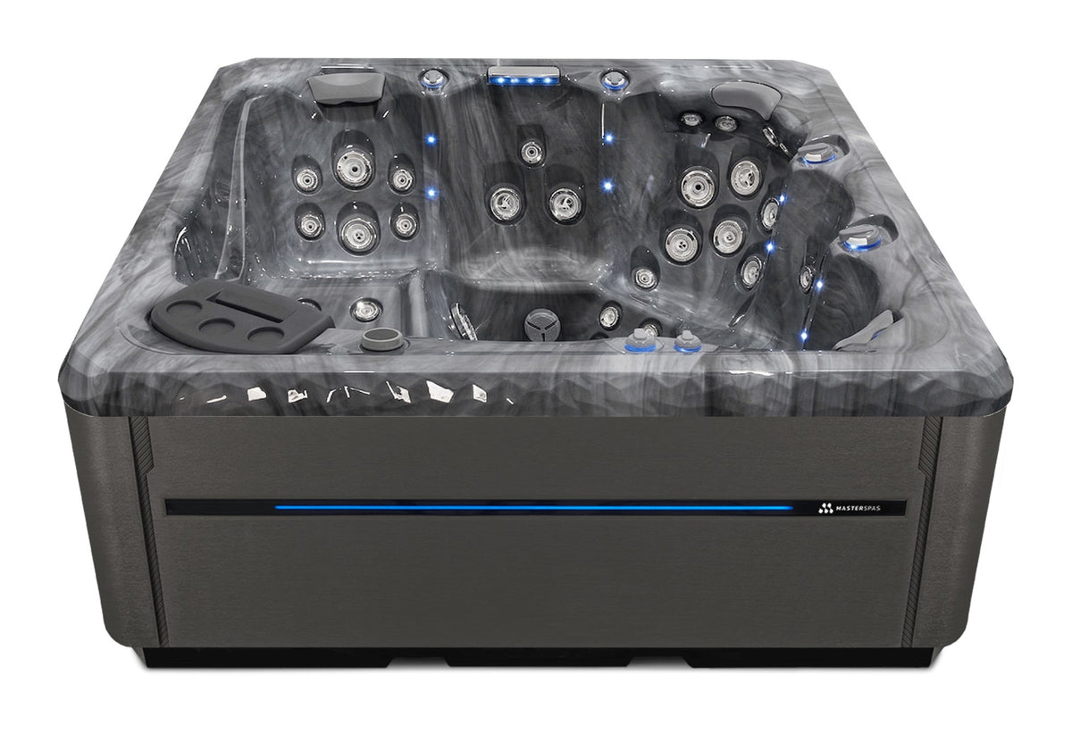 TS 8.2 hot tub - Storm Cloud shell with Graphite cabinet