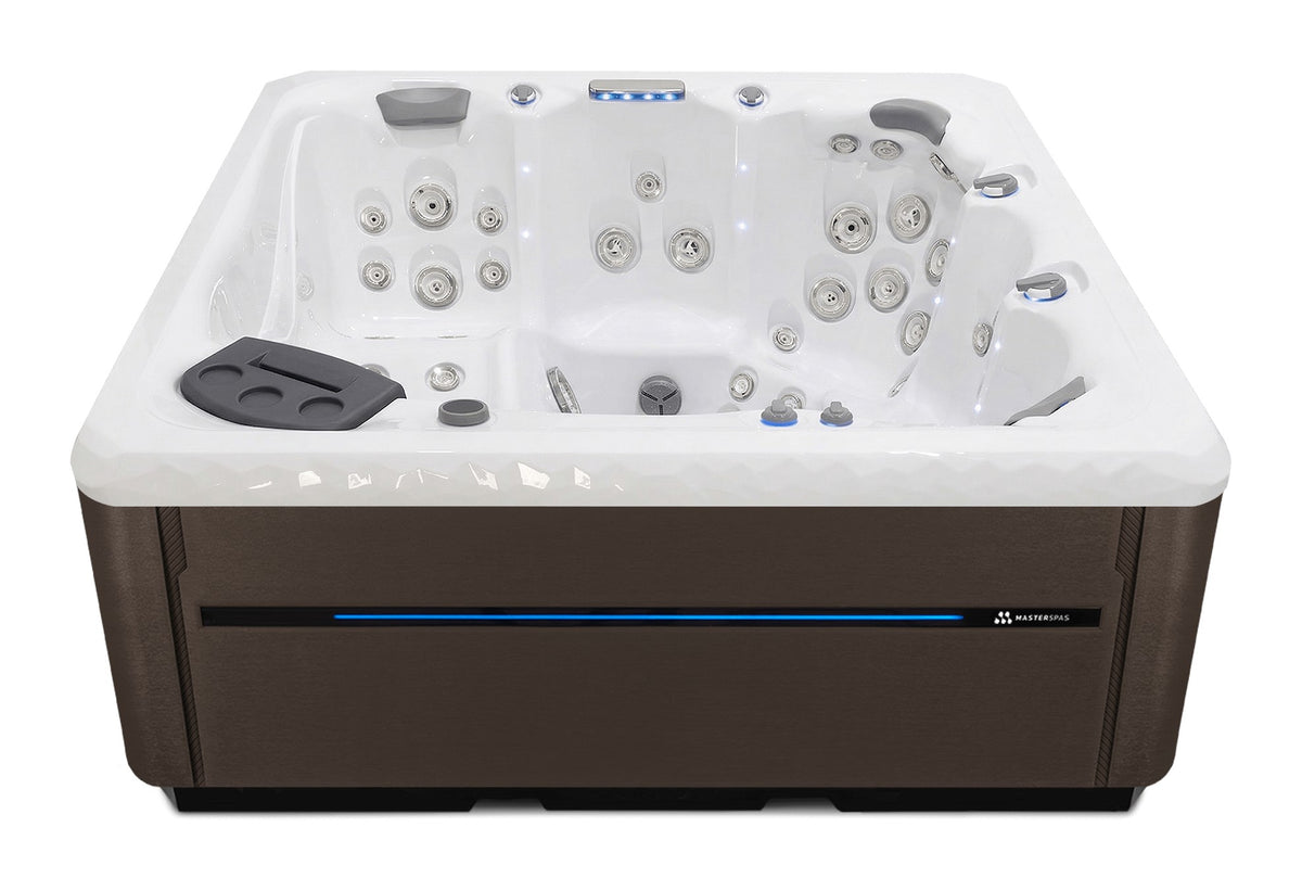 TS 8.2 hot tub - White shell with Dark Walnut cabinet