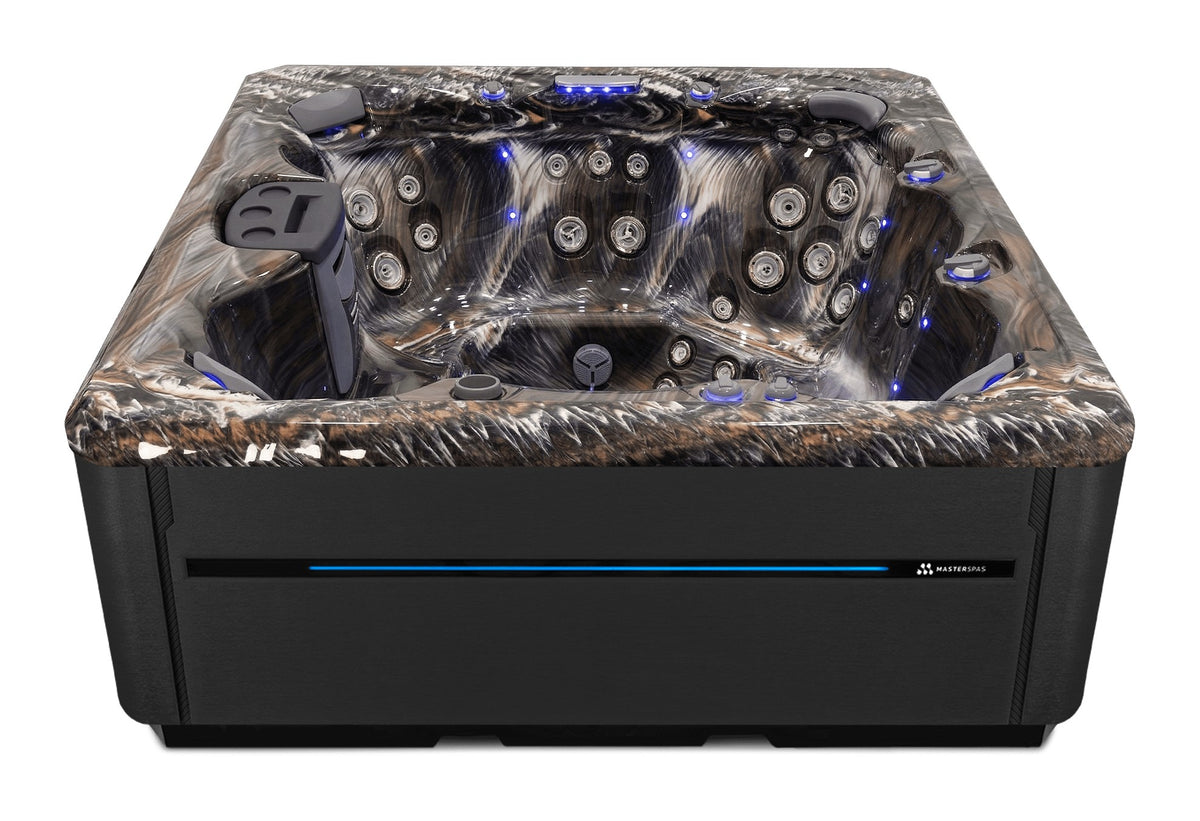 TS 8.25 hot tub - Midnight Canyon shell with Midnight cabinet