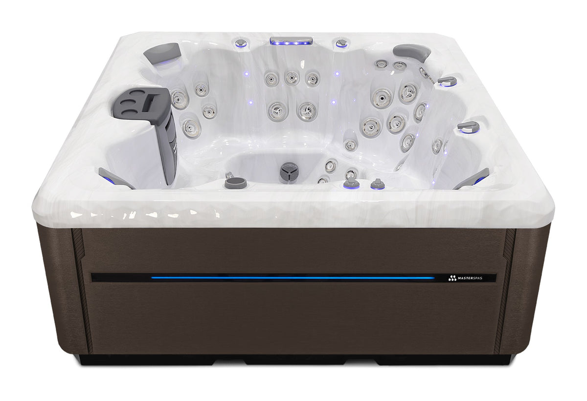 TS 8.25 hot tub - Sterling Silver (Standard) shell with Dark Walnut cabinet