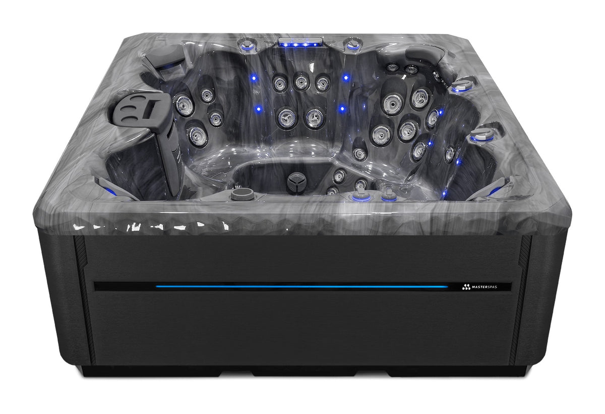 TS 8.25 hot tub - Storm Cloud shell with Midnight cabinet