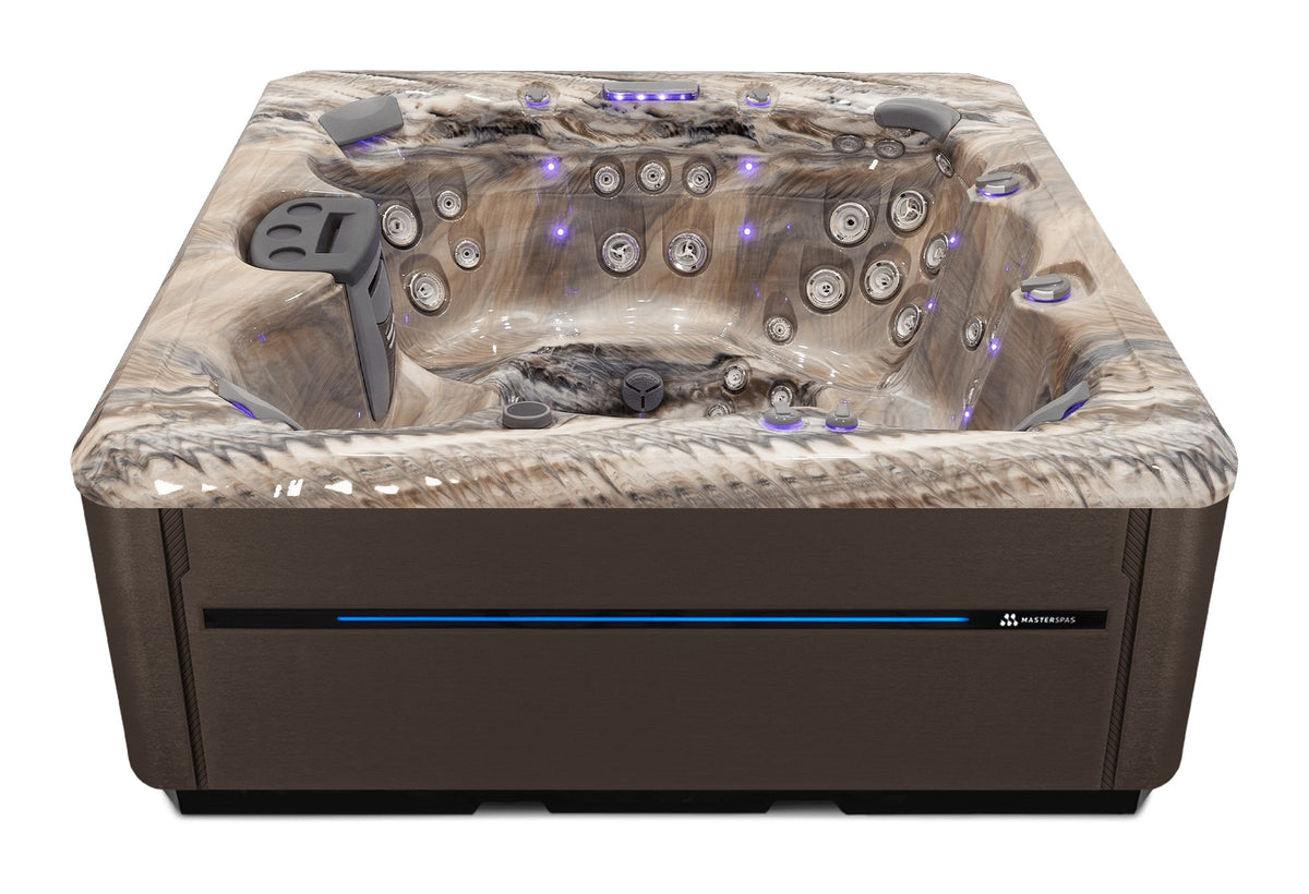 TS 8.25 hot tub - Tuscan Sun shell with Dark Walnut cabinet