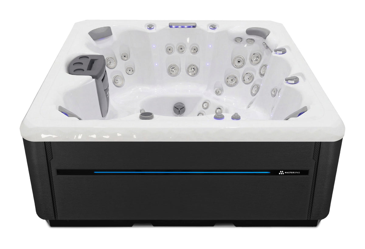 TS 8.25 hot tub - White shell with Midnight cabinet